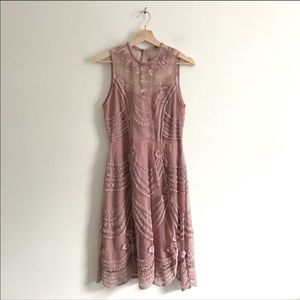 BHLDN Hitherto Embroider Floral Midi Dress